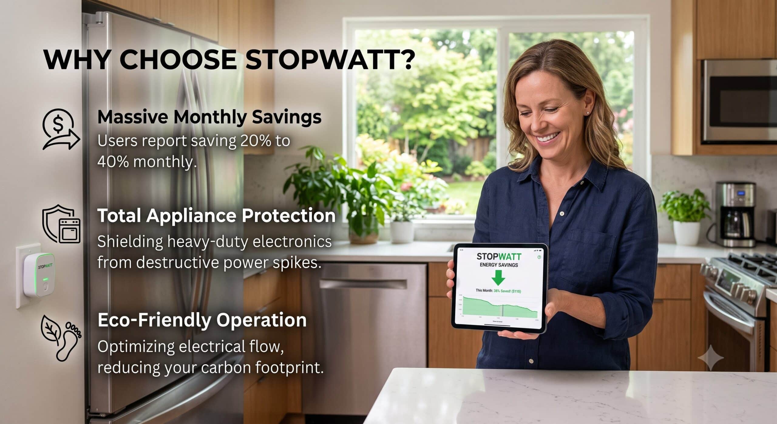 StopWatt plugged in and in use at home